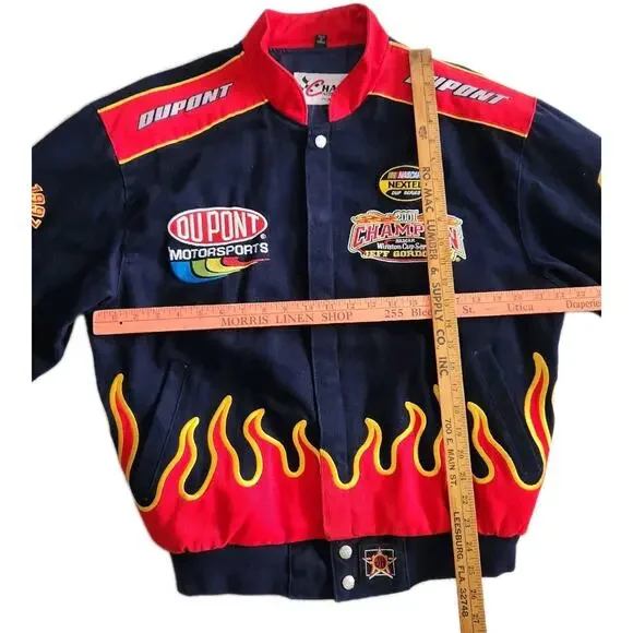 Vintage DuPont NASCAR Jeff Gordon 24 Flames 2001 Jacket Champion JH Chase Size M